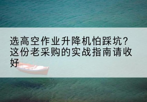 大关高空作业升降机厂家推荐-选高空作业升降机怕踩坑？这份老采购的实战指南请收好
